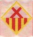 GIRONA. Escudo de Cataluña con aguas en azul.