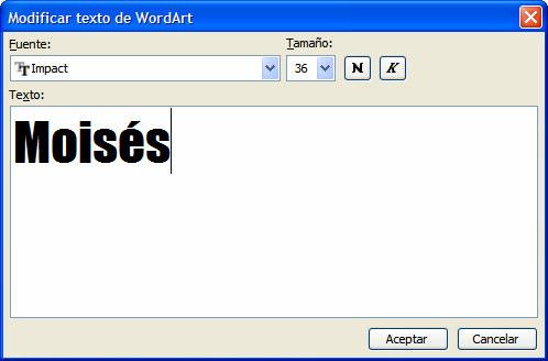 El resultado será el texto con el estilo elegido: Al seleccionar un texto WordArt nos aparecerá la barra de herramientas WordArt, con la cual podemos hacer modificaciones al texto seleccionado.