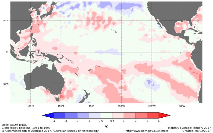 Niño 3. La región de El Niño 4 mostró un leve descenso, mientras que la TSM en El Niño 3.