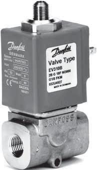 Características EV310B NO Válvulas muy robustas para aplicaciones industriales, como control Para agua, aceite, aire comprimido y fluidos neutros similares Valor K v hasta 0.