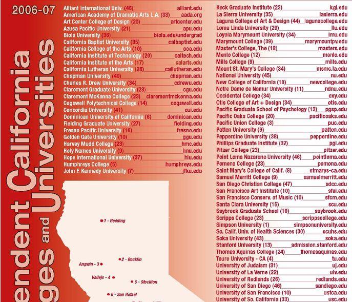 Colegios y Universidades Privadas 76 planteles en todo California