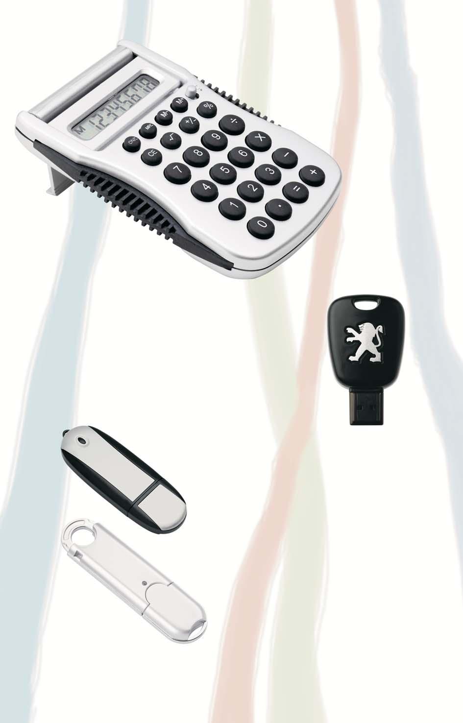 Calculadora mesa Ref.: A1349J Calculadora de sobremesa con borde de caucho y abatible USB llave Peugeot Ref.