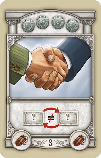 El jugador selecciona una carta de participación de las que tiene y la muestra. Los demás jugadores deberán mostrar a la vez una carta de participación suya que no sea del mismo tipo.