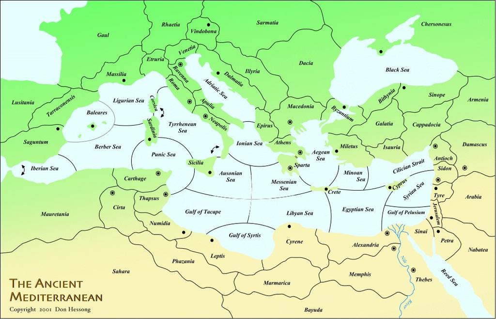 El Mediterráneo en el siglo VI a.