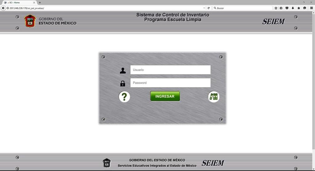 Ingreso al Sistema Dentro del navegador Chrome, teclee la siguiente dirección electrónica www.seiem.gob.mx/escuelalimpia.