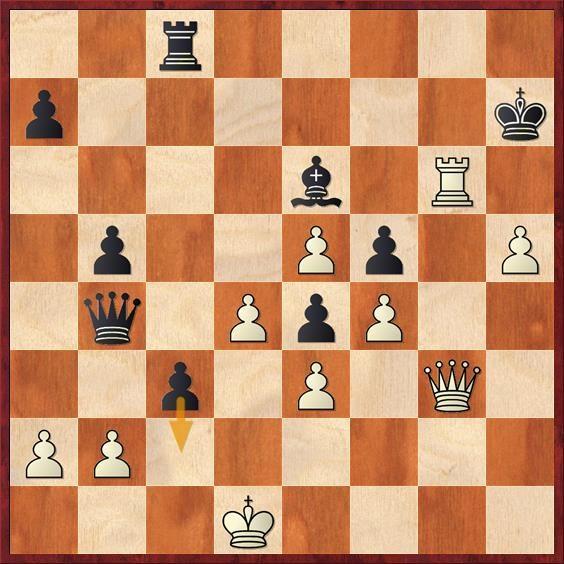 22...Dh4+ 23.Rf1 [23.Dg3! Dxg3+ 24.Txg3 seguido de Cd4, con ventaja aplastante.] 23...g6 24.Cd4 Txd4!? [Esta jugada no le gusta a la máquina, pero creo que da al negro buenas oportunidades prácticas.