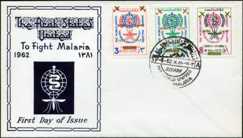 1962 Mayo 7 : El Mundo unido contra la malaria, con sobresello de