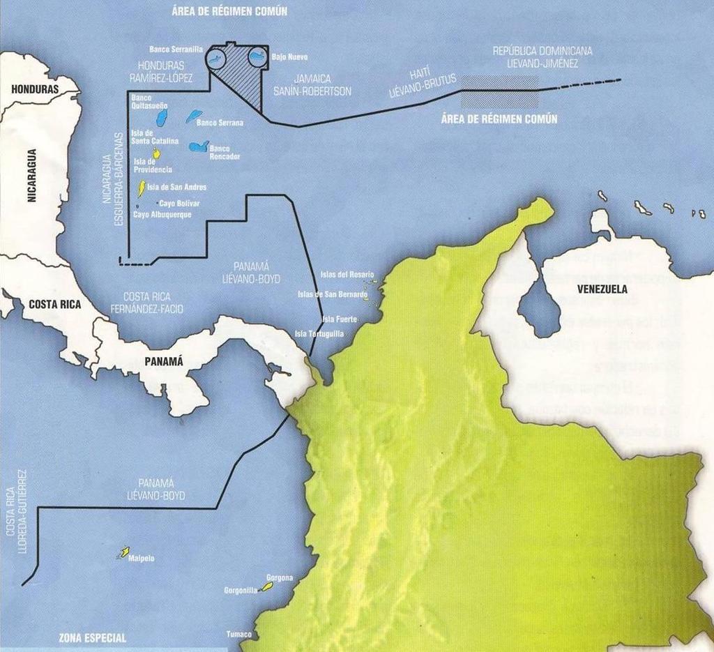 9 A pesar de que la mayor parte del mar patrimonial (ZEE) está delimitado por tratados, subsisten problemas limítrofes con Nicaragua que recientemente (2007) la Corte Internacional de