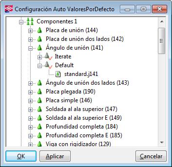 Para abrir el cuadro de diálogo Configuración Auto ValoresPorDefecto, haga clic en el menú Archivo --> Bases de datos --> Configuración Auto ValoresPorDefecto.