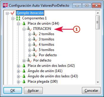 La imagen de ejemplo siguiente muestra las reglas en el cuadro de diálogo Configuración Auto ValoresPorDefecto. Para crear reglas de iteración para su uso con la comprobación de unión: 1.