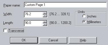 POSTSCRIPT PARA WINDOWS 98/ME El controlador PostScript para Windows 98 permite definir y guardar un máximo de tres tamaños de página personalizados para utilizarlos en el futuro. 1.