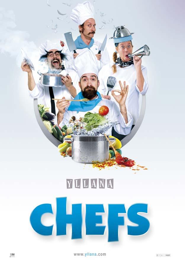 VIERNES 28 ABRIL Centro Cívico Carrizal 21:00 horas 15 euros A la venta ya en: Producciones Yllana CHEFS Chefs es una mirada divertida sobre el fascinante mundo de la gastronomía.