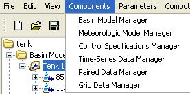b) Introducir los datos Series de tiempo, pareadas o de grillas son creadas utilizando los editores de componentes, los cuales son abiertos desde el menú components seleccionando timeseries data