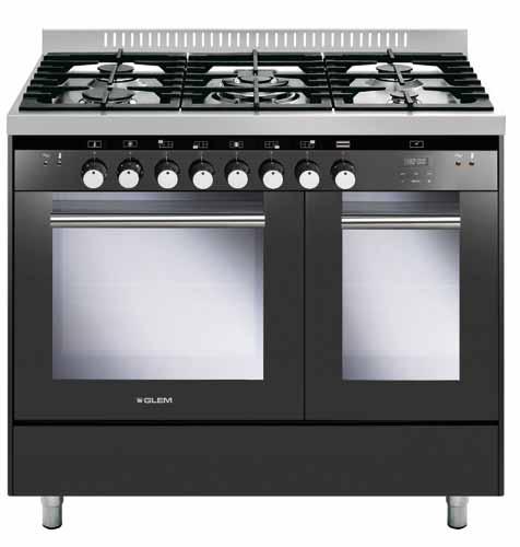 MONOLITH 90x60 double oven MONOLITH 90x60 doble horno Cast-iron pan supports One-hand electronic ignition Adjustable height Turnspit (electric static oven) Touch control digital programmer 2 wire