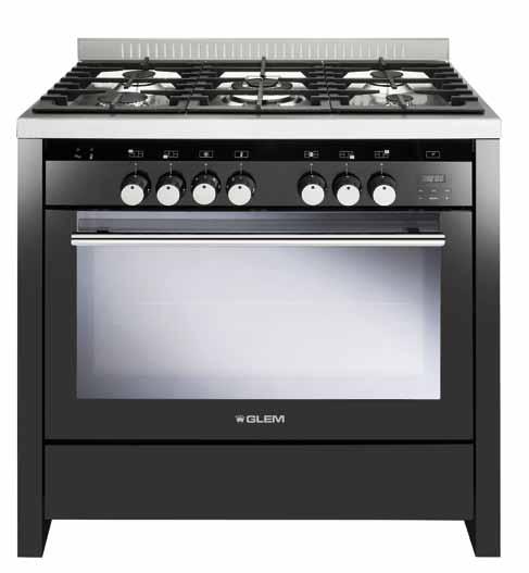 MONOLITH 90x60 MAXI-OVEN MONOLITH 90x60 MAXI HORNO Cast-iron pan supports One-hand electronic ignition Safety valves oven (ML912QR) Safety valves oven and grill (ML912GR) Continous sides Turnspit