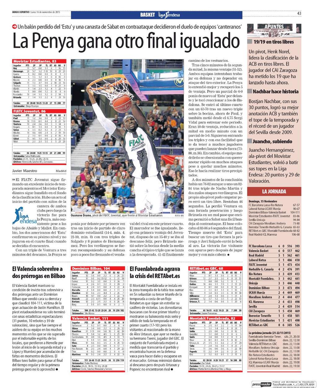 16/11/2015 Kiosko y Más Mundo Deportivo 16 nov. 2015 Page #43 http://lector.kioskoymas.