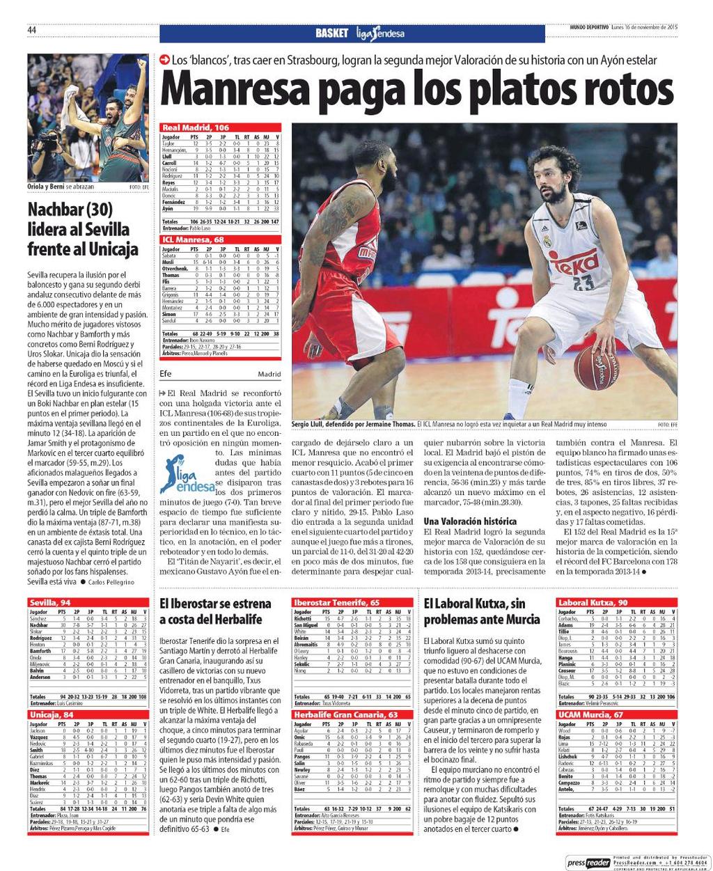 16/11/2015 Kiosko y Más Mundo Deportivo 16 nov. 2015 Page #44 http://lector.kioskoymas.