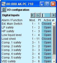 Pulse el botón + para ir a la siguiente página 4. Ajustar entrada de funciones On/ off Seleccionamos para cada entrada si la función estará activa cuando la entrada este en posición Cerrada ó Abierta.