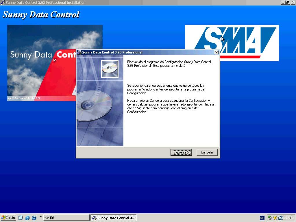 SMA Technologie AG Instalación del Sunny Data Control 6 Instalación del Sunny Data Control El Sunny Data Control puede descargarse del servidor de SMA o adquirirse en CD.