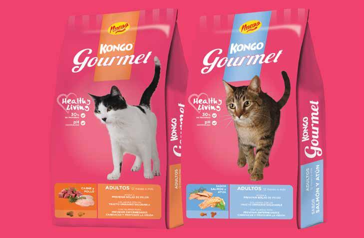 Rediseño Packaging Gourmet Cliente: Agroindustrias Baires / Año 2015 Lanzamos una nueva línea de alimento para gatos que se suma a la familia de productos Kongo, completando la oferta de la marca en