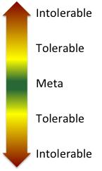 Determinación de los niveles 6 Tolerancia La tolerancia al riesgo se puede medir utilizando un rango de variación tolerable / Intolerable con relación al resultado de un objetivo específico, por lo