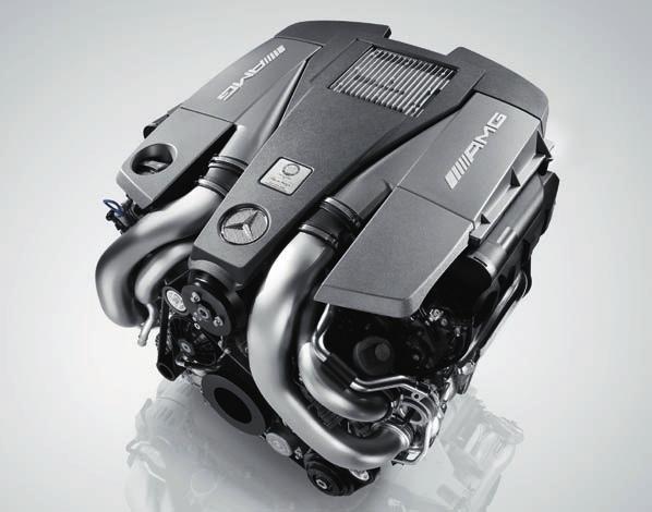 Motor AMG V8 biturbo de 5,5 litros (serie de motores M157) Más potencia, menos consumo.