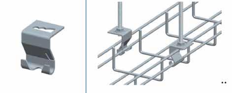 4. Placa de montaje vertical para pared Facilita la instalación de tuberías de metal o de PVC en bandejas de rejilla Sirve para acoplar tuberías de 31mm, 25mm y 19mm Compatible con bandejas de