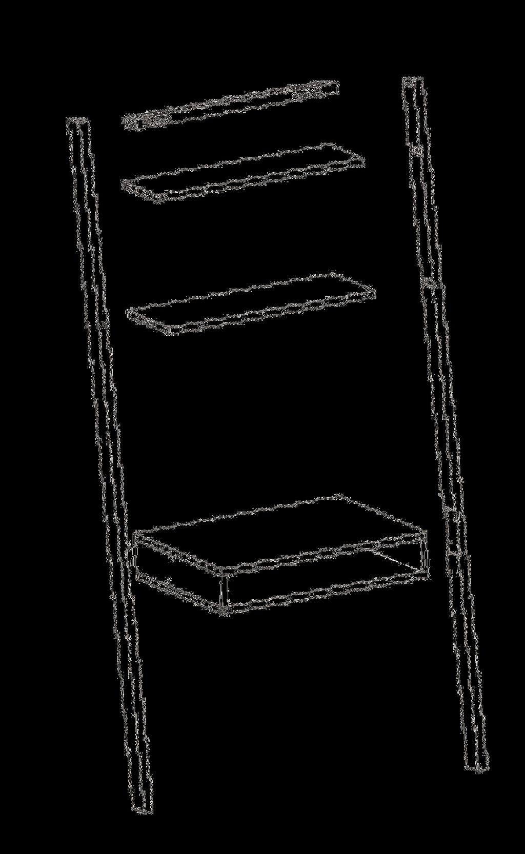 Top Bar (A) Barre supérieure (A) Barra superior (A) Top side Top Shelf (B) Étagère supérieure (B) Estante superior (B) Middle Shelf (C) Étagère du milieu (C) Estante medio (C)