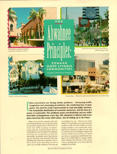 Los Principios Ahwahnee, 1991 Principios a Nivel Local!! Revitalizar las partes ya desarrolladas de nuestras ciudades a traves del nuevo desarrollo (infill development)!