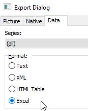 3.2) Exportación de las coordendas de los puntos del gráfico Si preferimos tener más posibilidades de editar el gráfico, es mejor exportar los puntos y realizar el gráfico en Excel: botón derecho