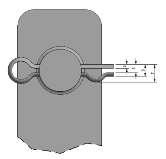 9 x 12 mm 4 1 Pin seguridad o chaveta de 1/8 x 1¼ El ensamble entre el portaelemento y el cuerpo de la percha podrá hacerse remachado (entre la U y la canal) o