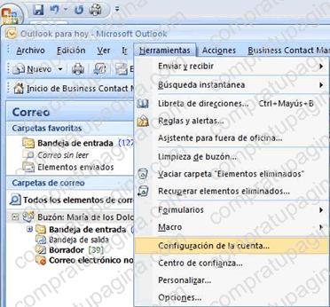 Configuración en Microsoft Office Outlook 2007 Se requiere en primera instancia contar con el software Outlook 2007