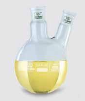 GENERAL CATALOGUE EDITION 9. Destilar, separar, filtrar Destilación, síntesis/matraz con Matraces de fondo redondo y dos bocas, con manguito cónico NS, vidrio de borosilicato.