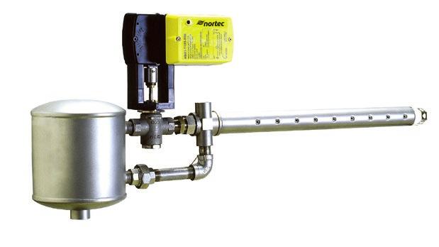 tecnología Humidificadores de vapor de presión LA SERIE LS Serie LS montada con un distribuidor SAM-e para las aplicaciones de distancia corta de absorción 8 Configuraciones de tubos múltiples o