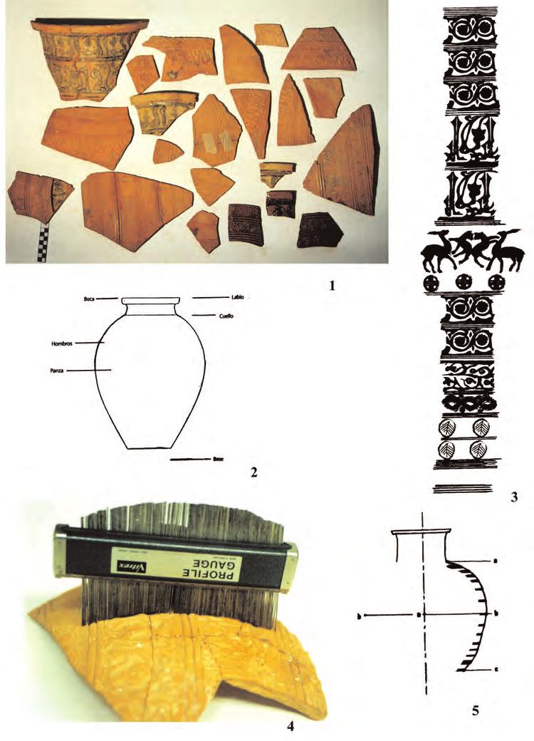 La reconstrucción de la alfabia de Santa Catalina de Sena (Palma) Fig. 1. (1) Conjunto de fragmentos conservados de la tinaja del pozo 1 de Santa Catalina de Sena.