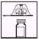 1 Retire los elementos de la bandeja. 2 Retire la tapa de plástico del Frasco Ampolla de Enbrel (véase Diagrama 1).