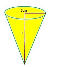 3.- Calcula la altura del cono dibujado, si el volumen es de 94.2 cm 3 4.