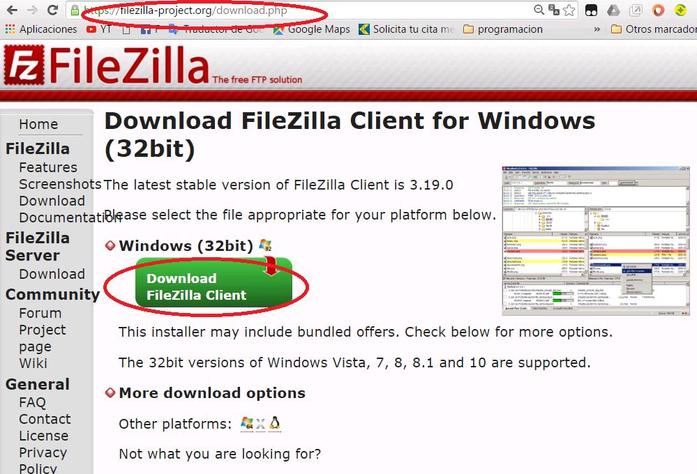 Paso 16 Debemos tener instalado FileZilla, en el manual