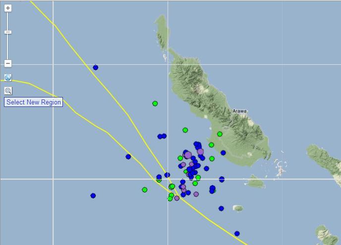 En los subsecuentes 8 días, 45 terremotos M4.5 o mayores han ocurrido en las cercanías.