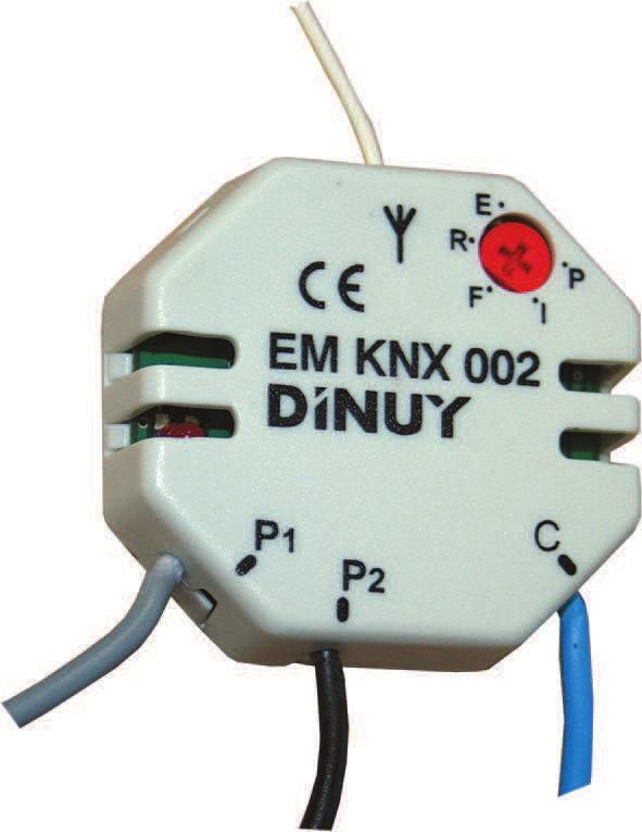 - Dimmer: Conecta, desconecta o regula el actuador asociado. Se envía ON/OFF/ Conmutar o Dimming_Up/Dimming_Down, en función de la configuración interna de los dips.