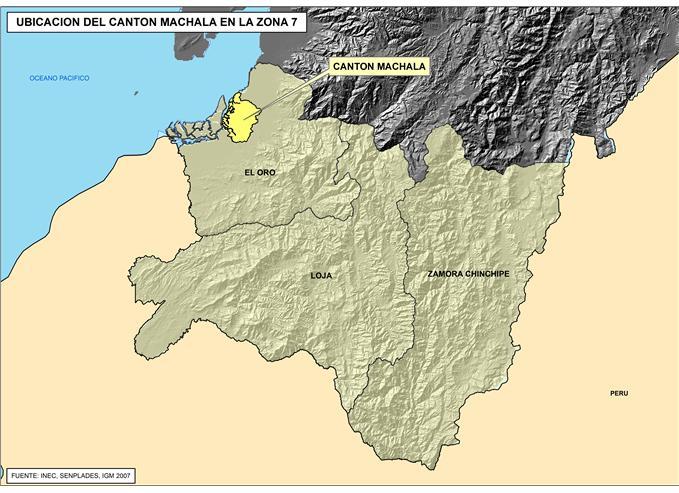 FICHA DE CIFRAS GENERALES CANTÓN Cantón MACHALA, Provincia de EL ORO se encuentra en la Zona 7 de planificación.