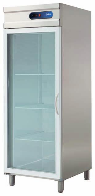 APG-711-C Armarios refrigerados gastronorm con puerta de cristal serie GN 2/1 Estructura compacta totalmente inyectada con paneles exteriores en acero