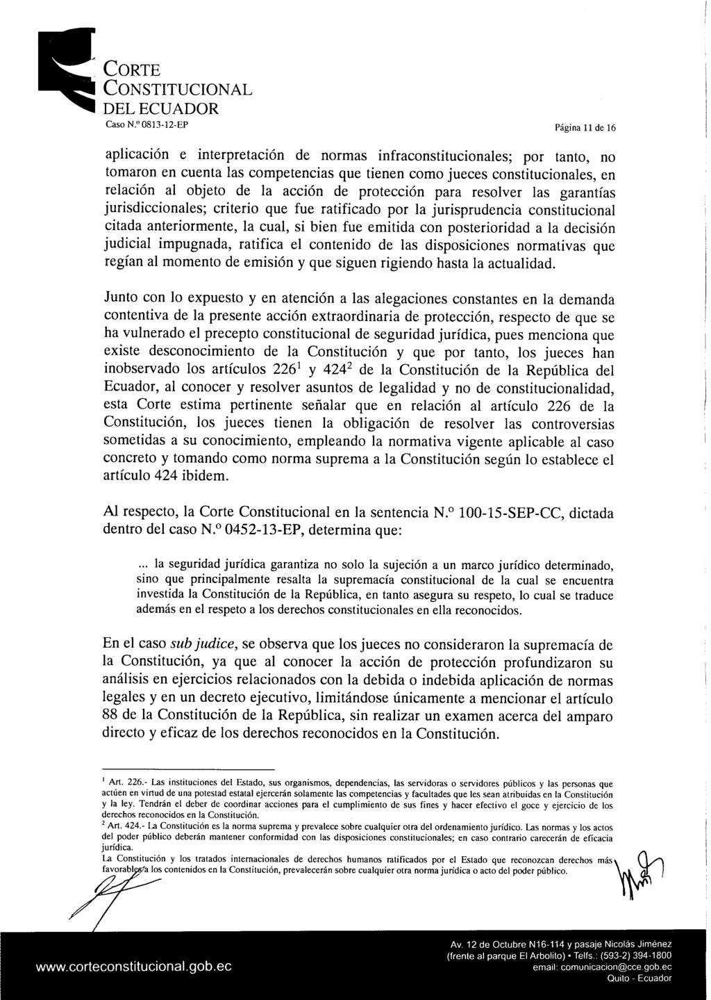 Corte Constitucional delecuador Caso N.