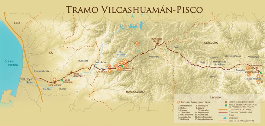 Figura 2. Corte transversal del Tramo Vilcashuamán-Pisco (Caja, 2007).