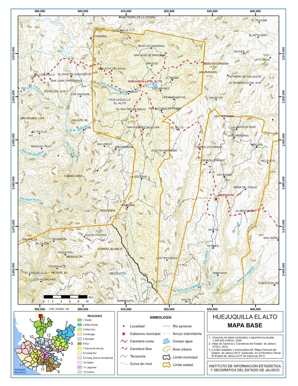 Página 7 Figura 2. Huejuquilla el Alto, Jalisco. Mapa base.