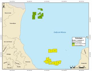 Licitantes Ganadores L4 - Aguas Profundas 8 CL Cinturón plegado perdido - China Offshore Oil Corporation E&P Mexico (2 CL) - Total E&P México, S.A. de C.V.