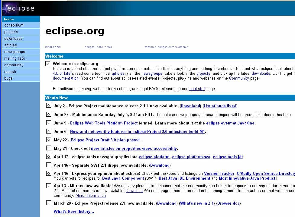 tiempo real (no hay ficheros de exportación) El Proyecto Eclipse (II) Ventajas sobre otras estrategias No nos cerramos a ningún fabricante ni sistema operativo, la plataforma es la preferida por el