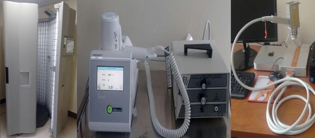 Equipo de fototerapia en cabina, que cuenta con la integración de dosimetría y los sistemas de control avanzados, proporcionando al profesional una gama completa de opciones terapéuticas y