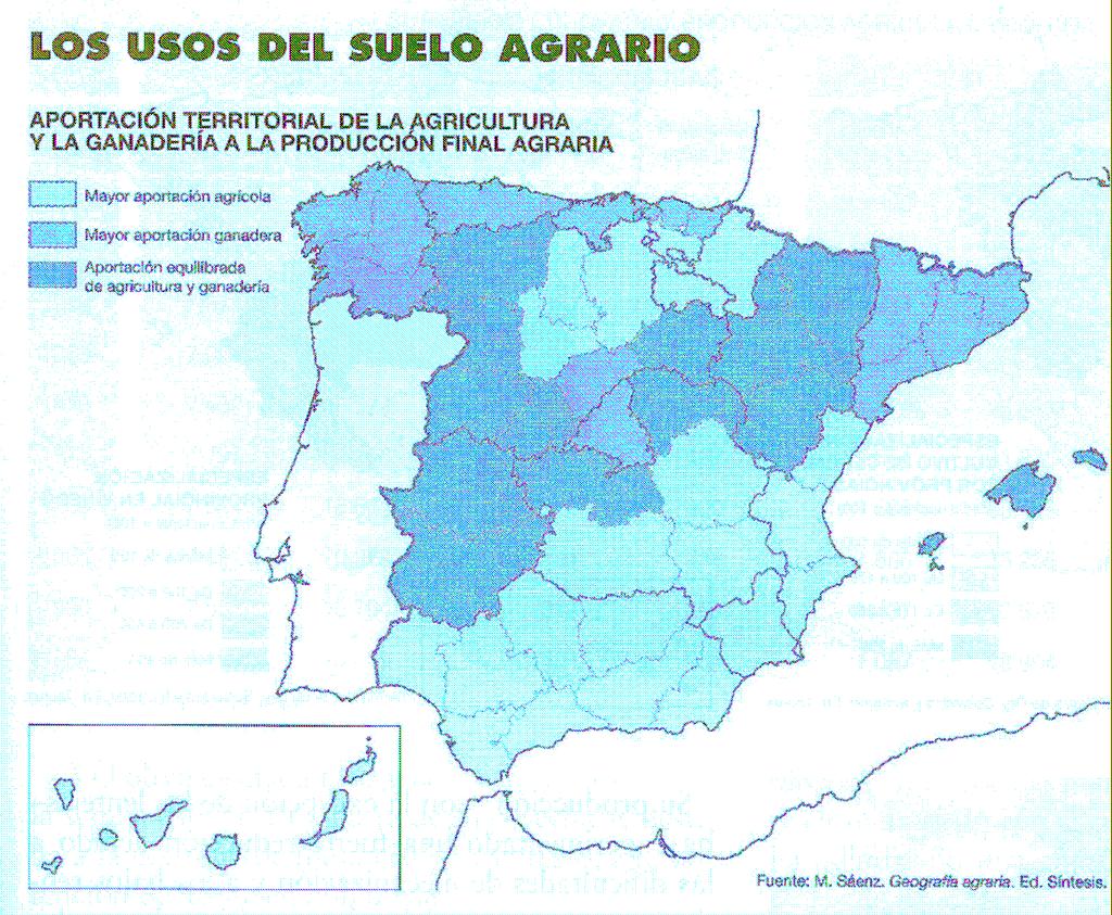 1. El mapa representa los usos del suelo agrario.