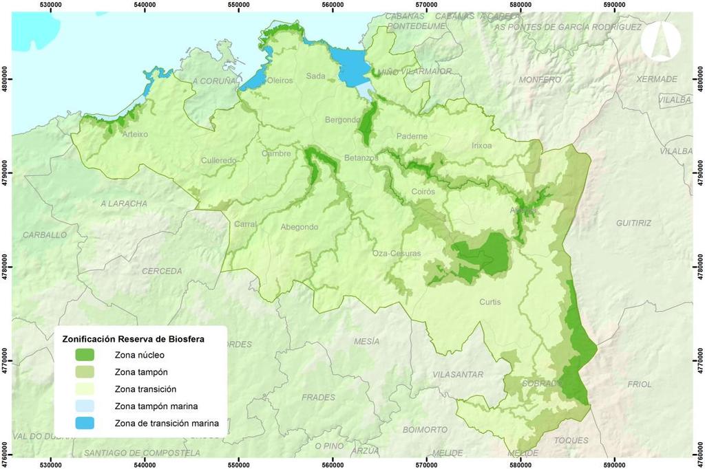 A Reserva de Biosfera MCeTM, atópase no ámbito do litoral cántabro-atlántico de Galicia, enmarcada polas cuncas dos ríos Mero e Mandeo.